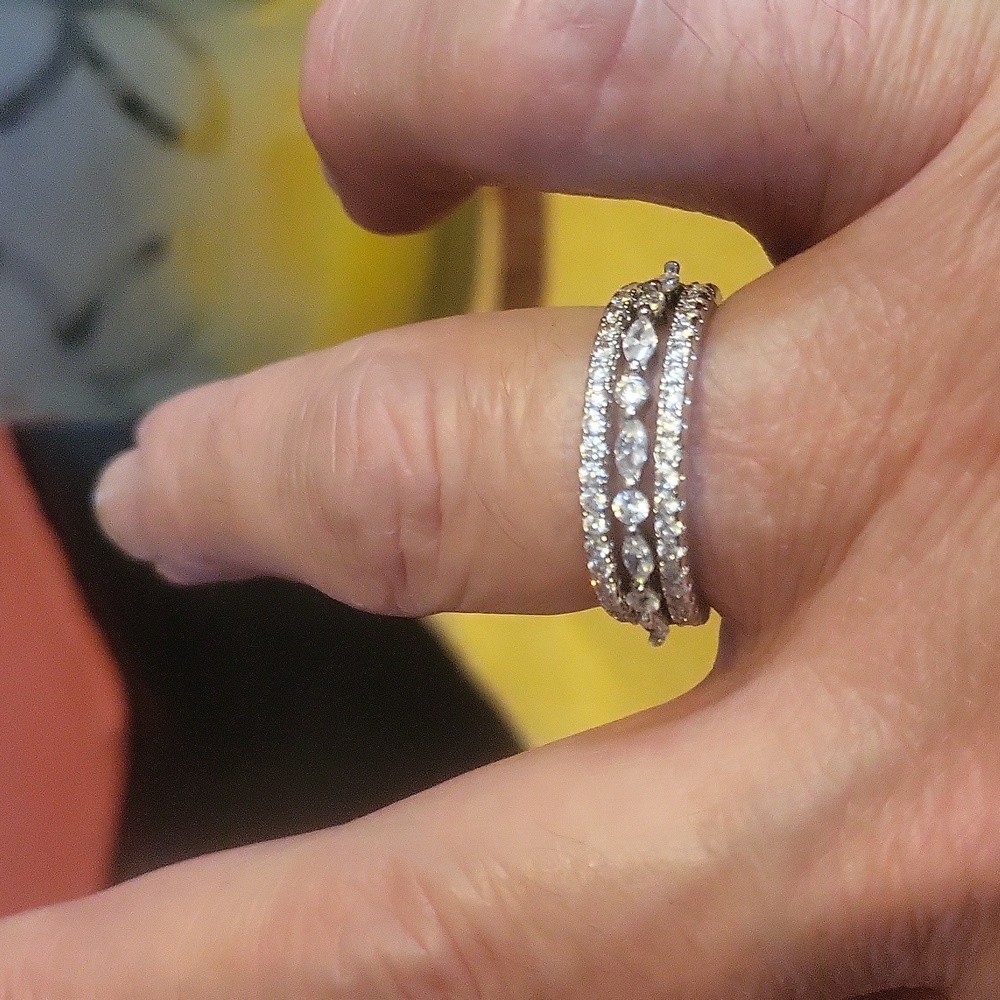 Simulated Diamond Band Ring - Picture 4 of 4